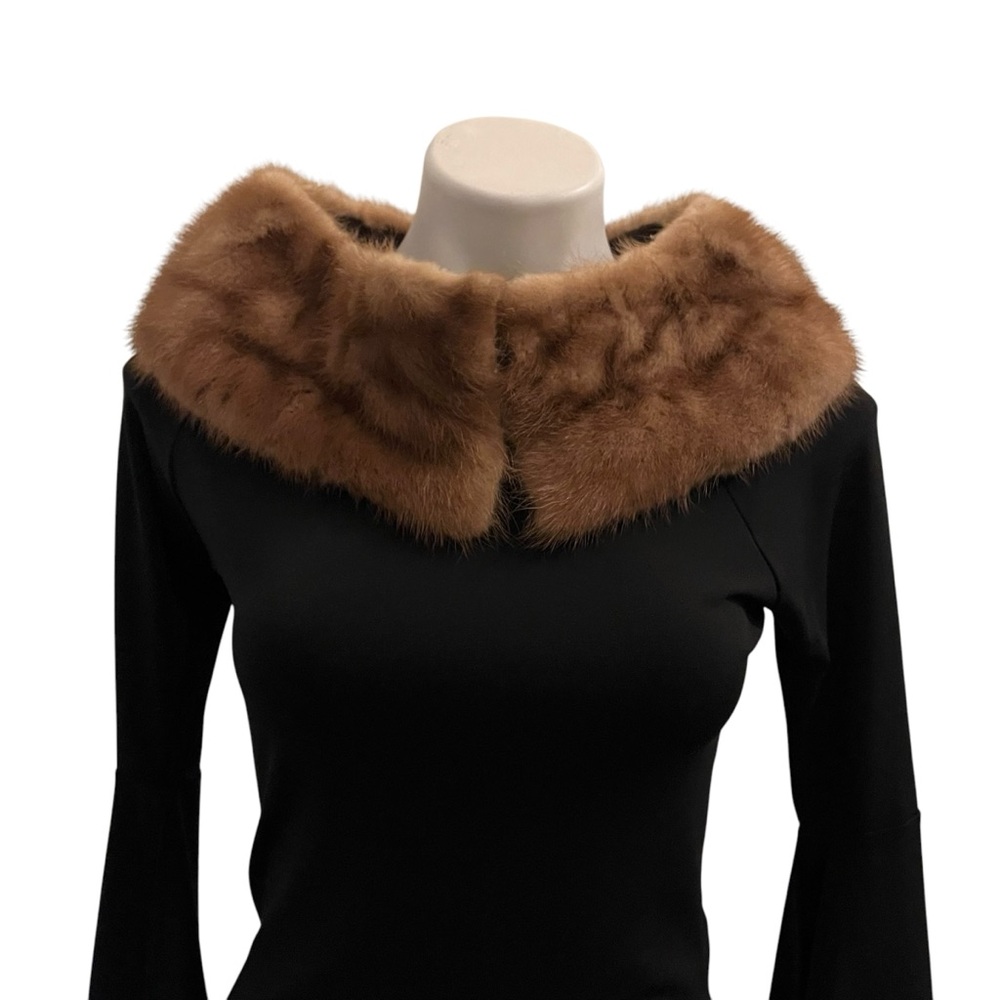 Vintage 50’s Brown Mink Fur Collar Mobwife Real Minx